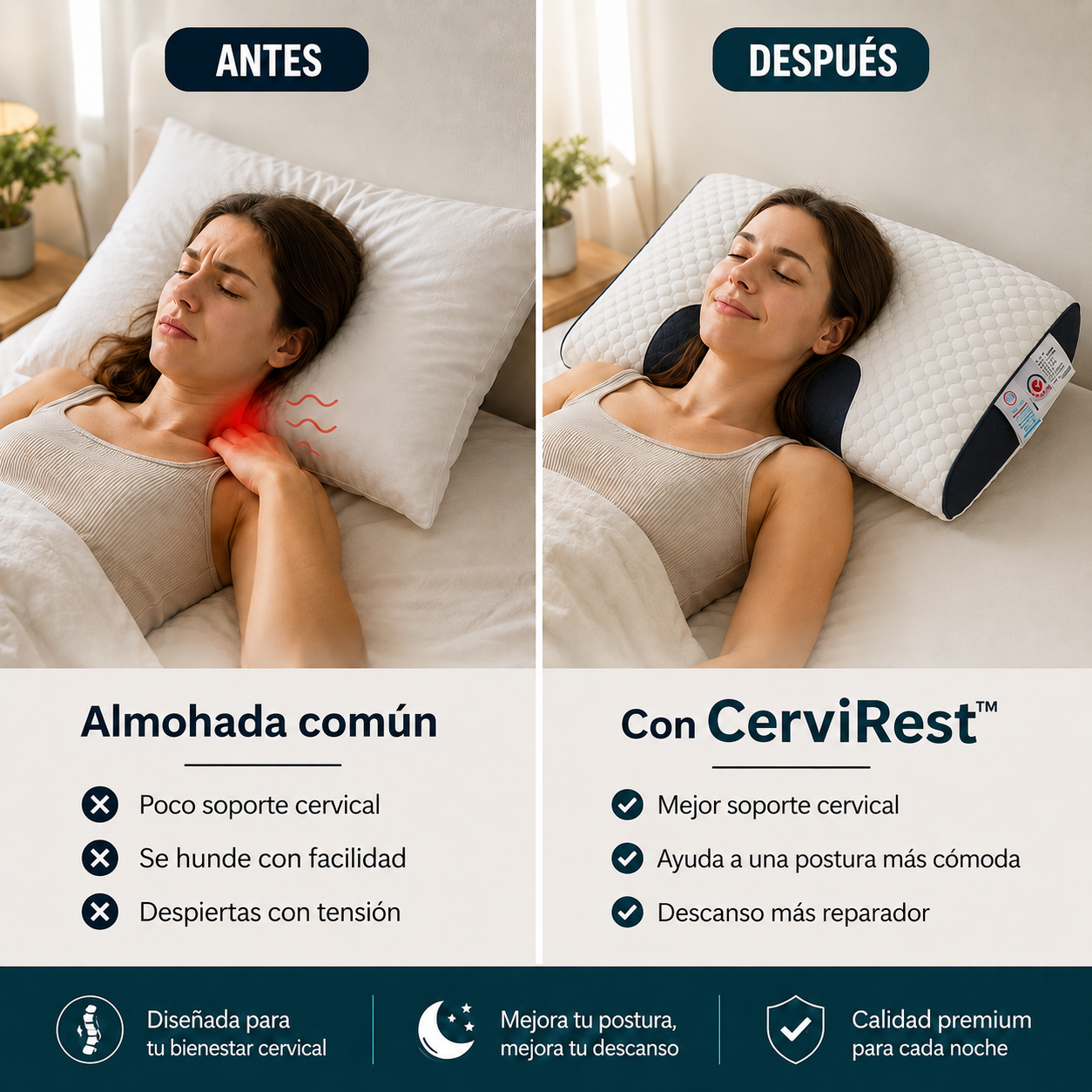 CerviRest™ Almohada Ergonómica Cervical