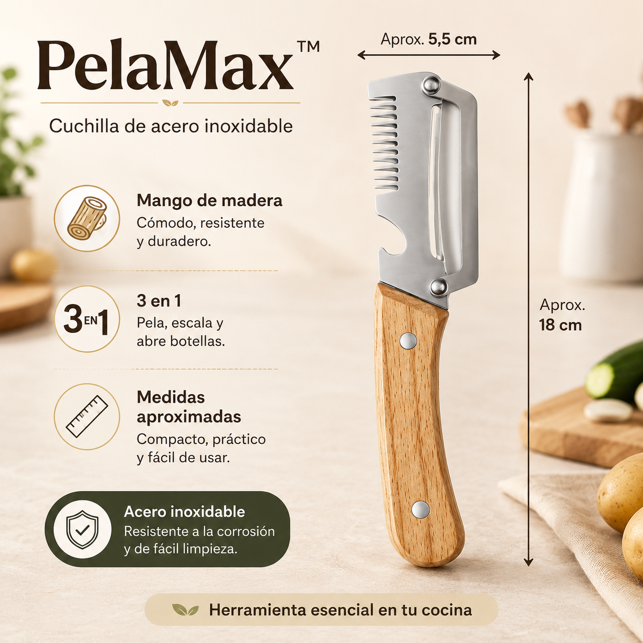 PelaMax™ Pelador Multifunción 3 en 1