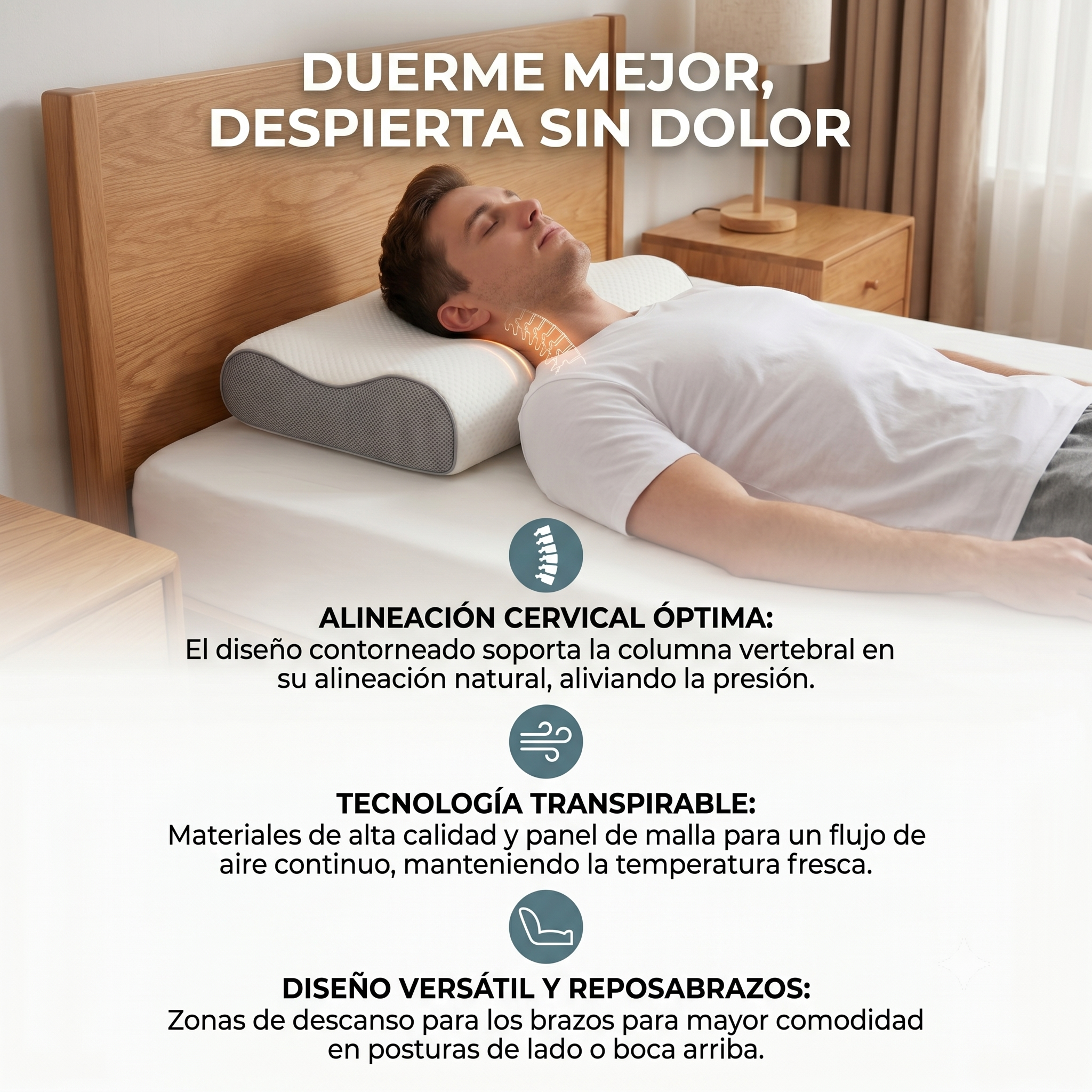 CerviRest™ Almohada Ergonómica Cervical